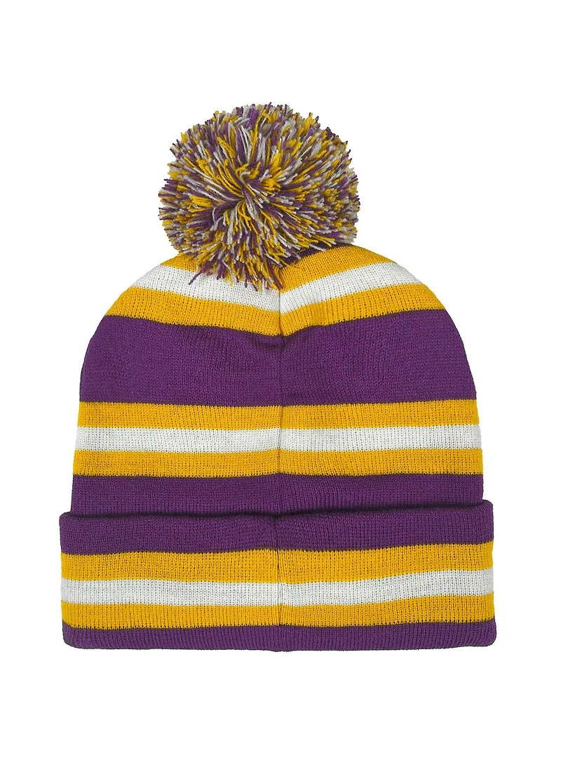 Louisiana State University Block Stripes Knit Pom Beanie