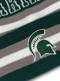 Michigan State University Block Stripes Knit Pom Beanie