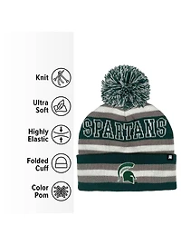 Michigan State University Block Stripes Knit Pom Beanie