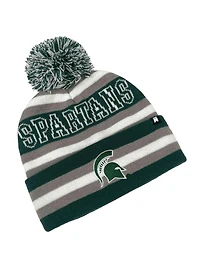 Michigan State University Block Stripes Knit Pom Beanie