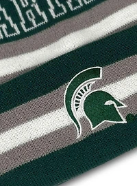 Michigan State University Block Stripes Knit Pom Beanie