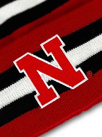 University of Nebraska Block Stripes Knit Pom Beanie
