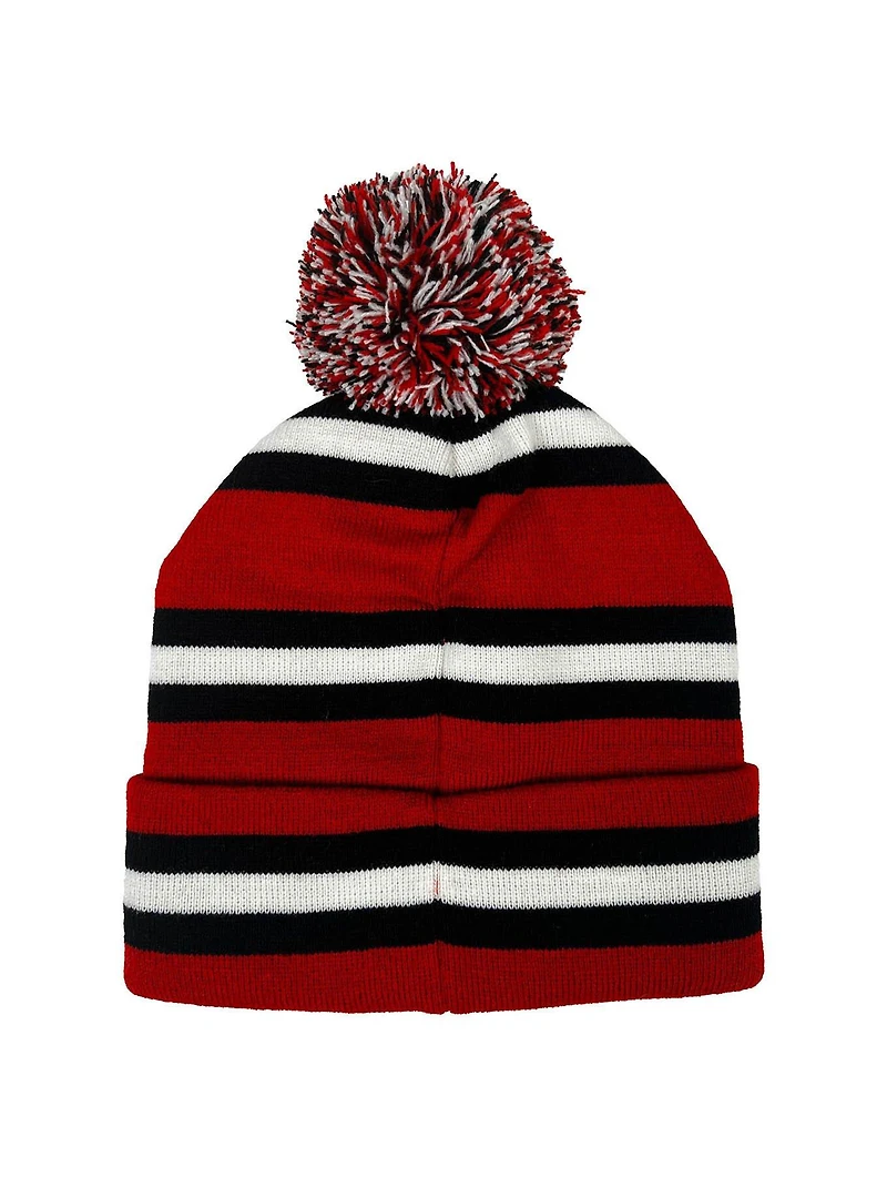 University of Nebraska Block Stripes Knit Pom Beanie