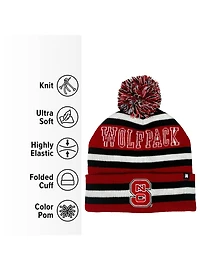 North Carolina State University Block Stripes Knit Pom Beanie
