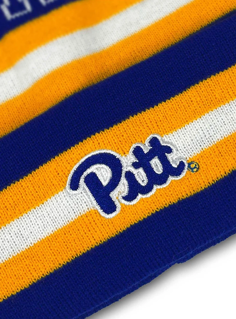 University of Pittsburgh Block Stripes Knit Pom Beanie