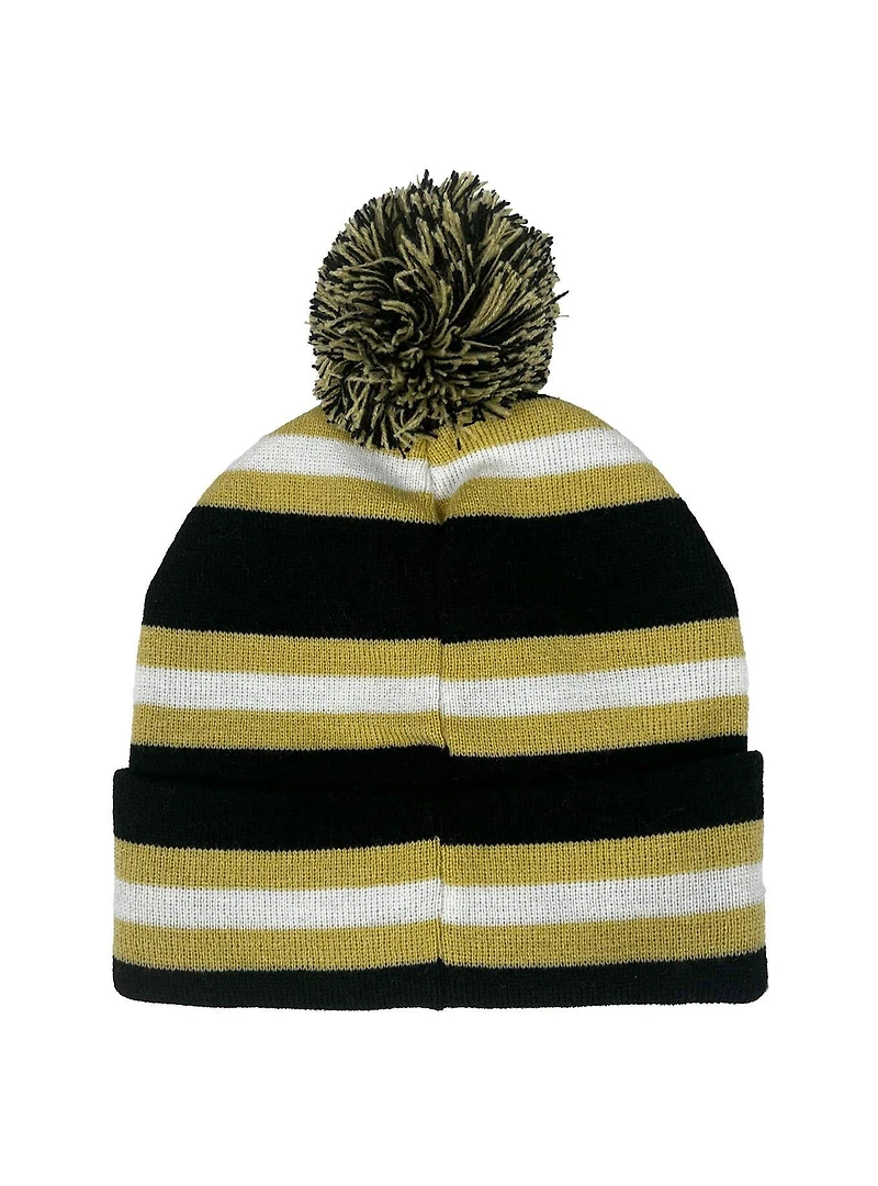 Purdue University Block Stripes Knit Pom Beanie