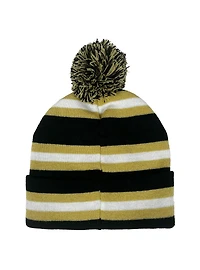 Purdue University Block Stripes Knit Pom Beanie