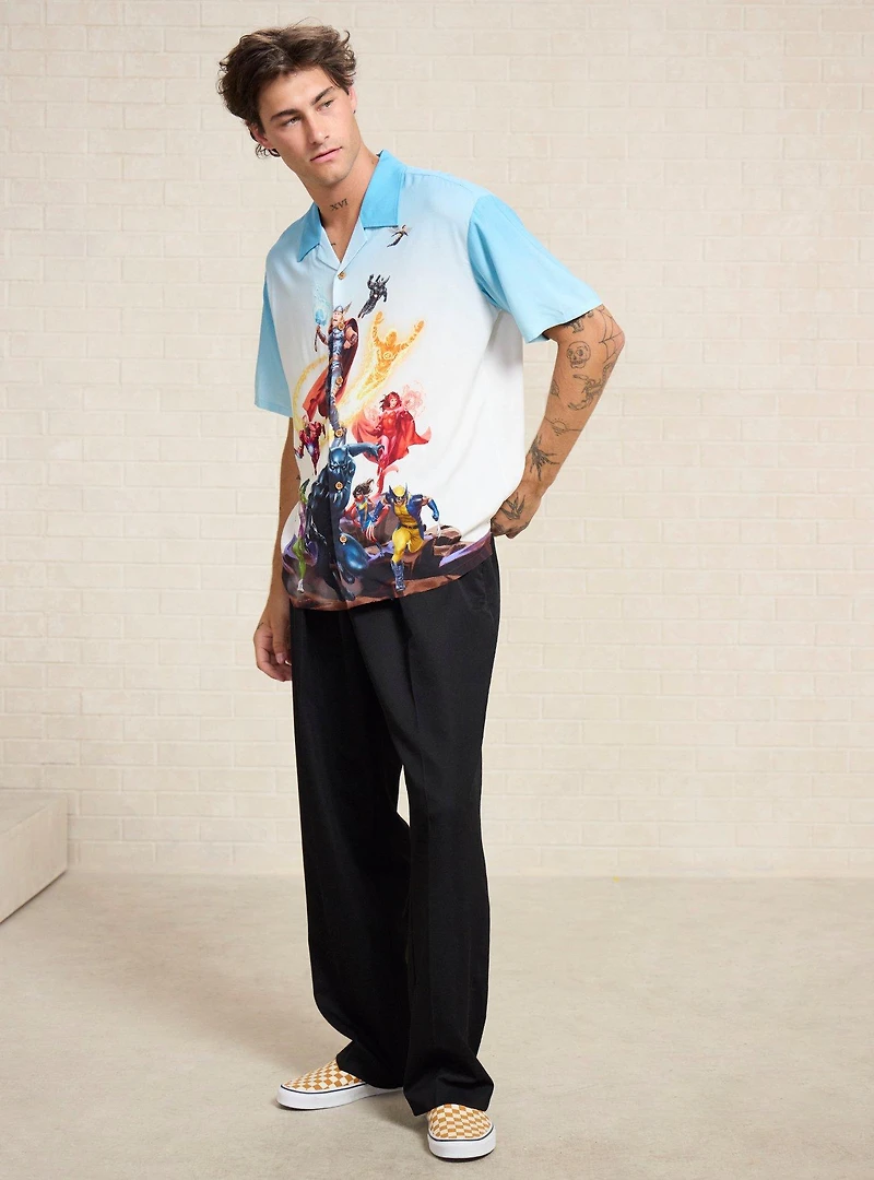 Magic: The Gathering x Marvel Heroes Group Portrait Woven Button-Up - BoxLunch Exclusive