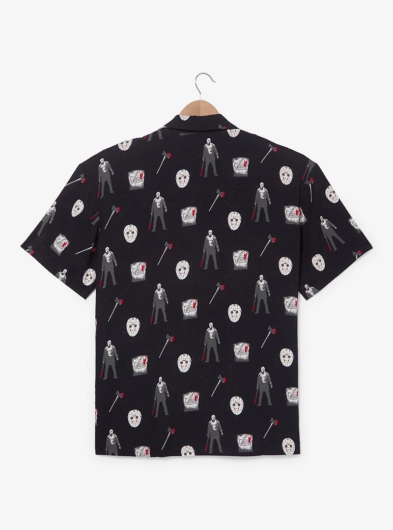 Friday the 13th Allover Print Woven Button-Up — BoxLunch Exclusive