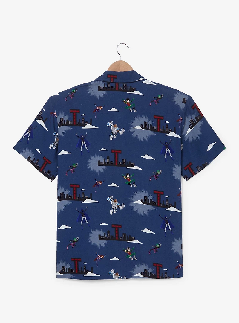 Teen Titans Allover Print Woven Button-Up — BoxLunch Exclusive