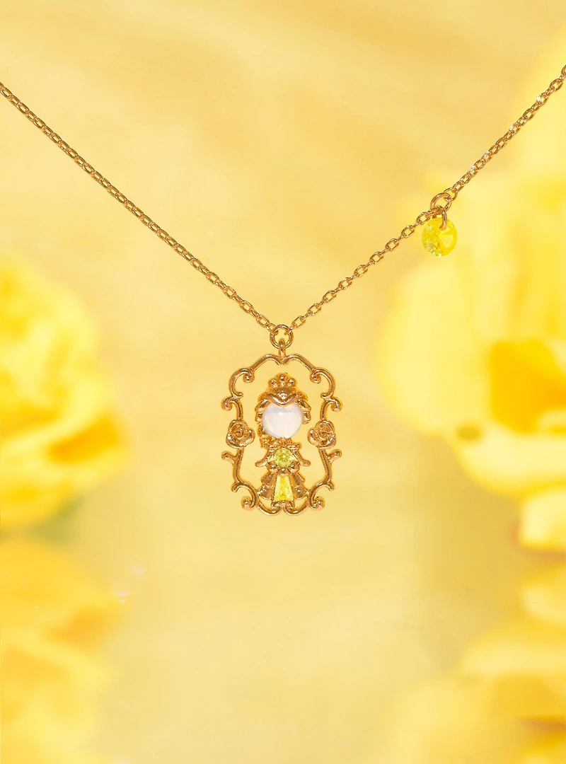 Girls Crew Disney Beauty and The Beast Belle Portrait Necklace - BoxLunch Exclusive