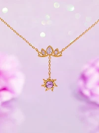 Girls Crew Disney Tangled Rapunzel's Crown Drop Charm Necklace - BoxLunch Exclusive