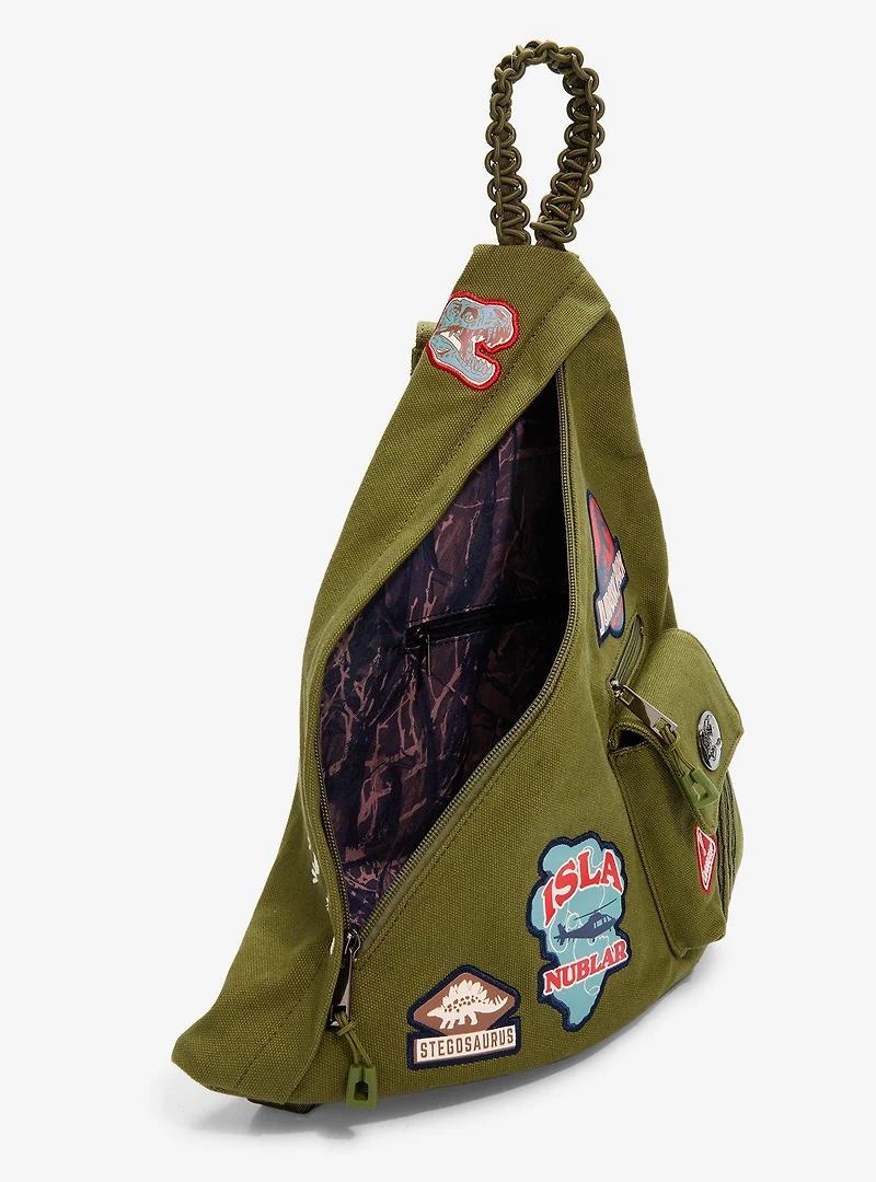 Jurassic Park Patches Triangle Sling Crossbody Bag - BoxLunch Exclusive
