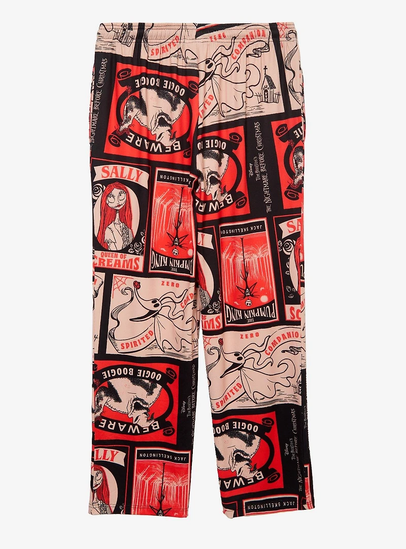 Disney The Nightmare Before Christmas Character Postcards Allover Print Sleep Pants - BoxLunch Exclusive