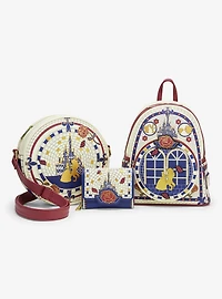 Loungefly Disney Beauty and the Beast Mosaic Round Crossbody Bag - BoxLunch Exclusive