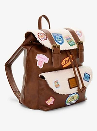 Loungefly Gilmore Girls Embroidered Patches Sherpa-Lined Rucksack Mini Backpack
