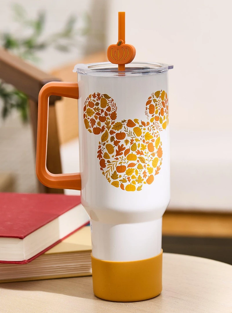 Disney Mickey & Minnie Pumpkin Patch Straw Tumbler with Handle - BoxLunch Exclusive