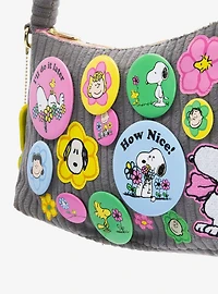 Whatever! Makes You Happy x Peanuts Sherbet Spring Pins & Patches Corduroy Shoulder Crossbody Bag
