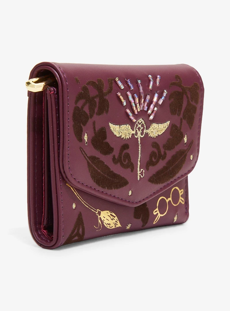 Harry Potter Flocked Icons Beaded Wallet - BoxLunch Exclusive