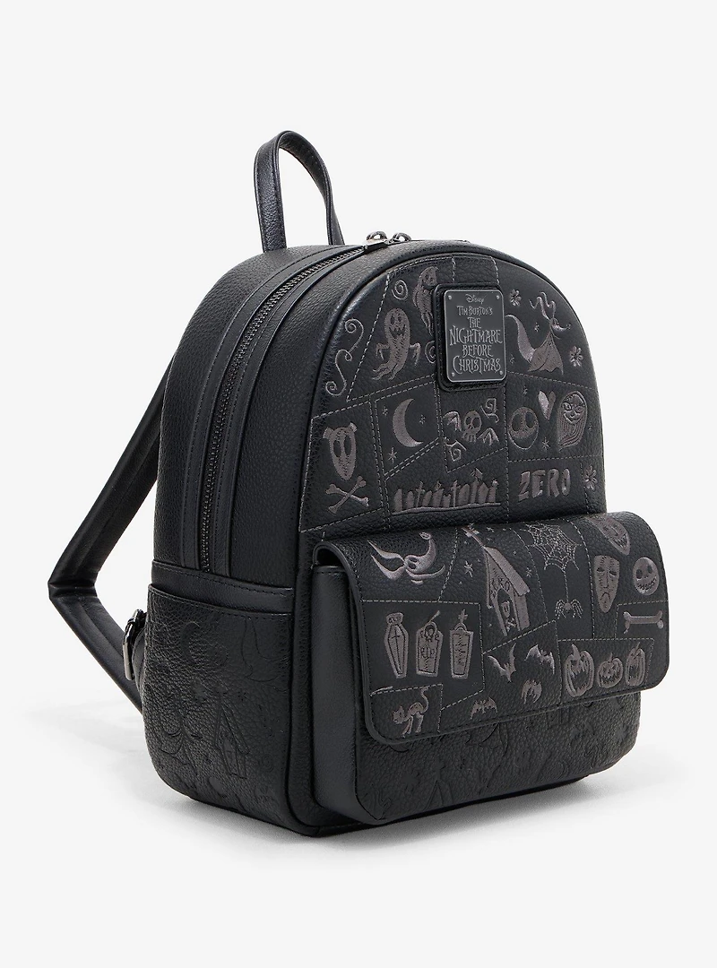 Disney The Nightmare Before Christmas Debossed Tonal Icons Mini Backpack - BoxLunch Exclusive