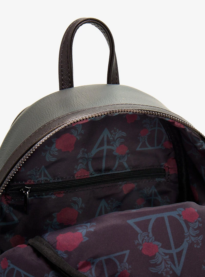 Loungefly Harry Potter The Deathly Hallows Floral Mini Backpack