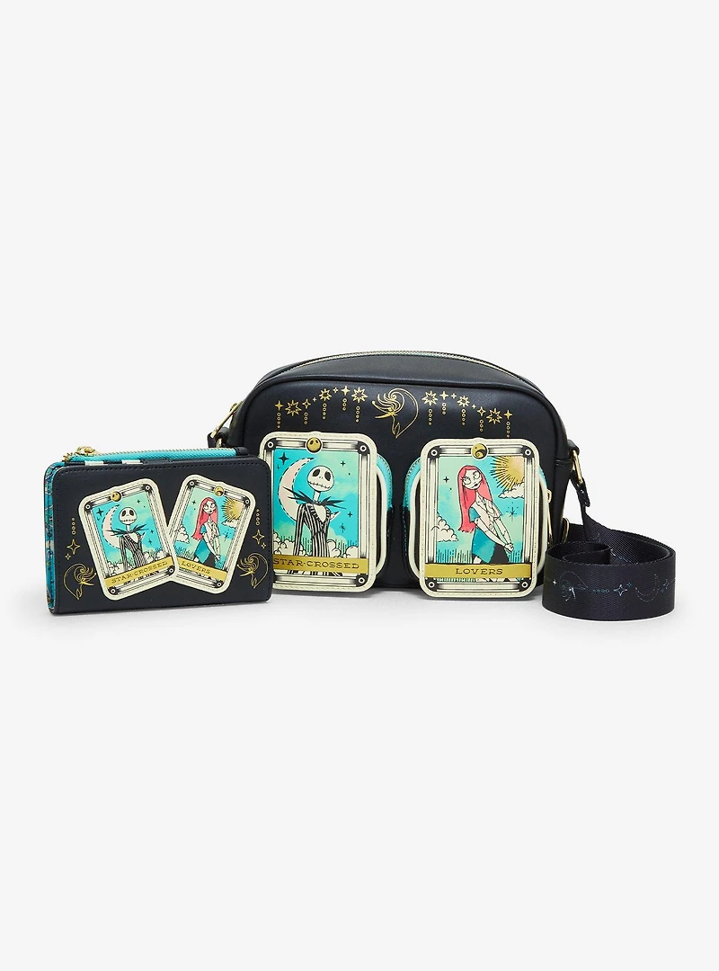 Loungefly Disney The Nightmare Before Christmas Jack & Sally Star-Crossed Lovers Tarot Cards Crossbody Bag - BoxLunch Exclusive