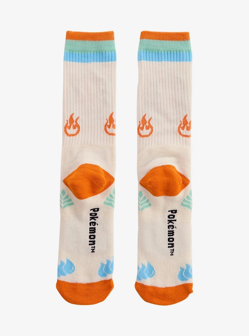 Pokémon Starters Striped Crew Socks — BoxLunch Exclusive