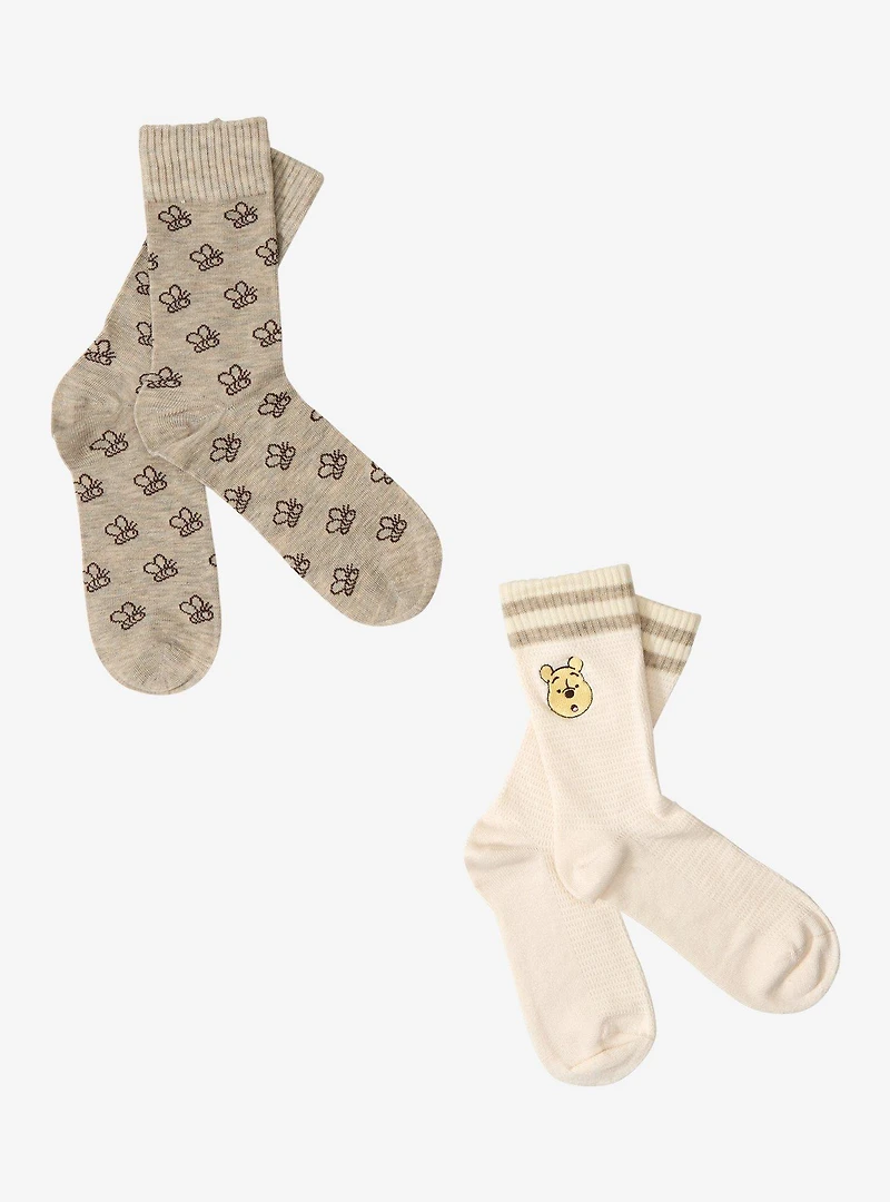 Disney Winnie the Pooh Embroidered Pooh Bear & Bees Crew Sock Set - BoxLunch Exclusive