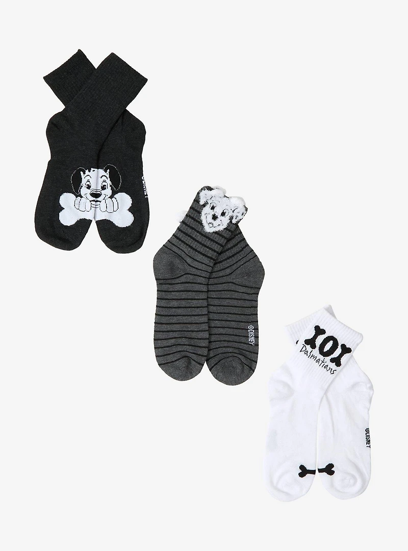 Disney 101 Dalmatians Puppies Quarter Crew Sock Set