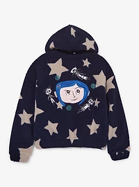 Coraline Star Allover Print Women's Hooded Sherpa Jacket - BoxLunch Exclusive