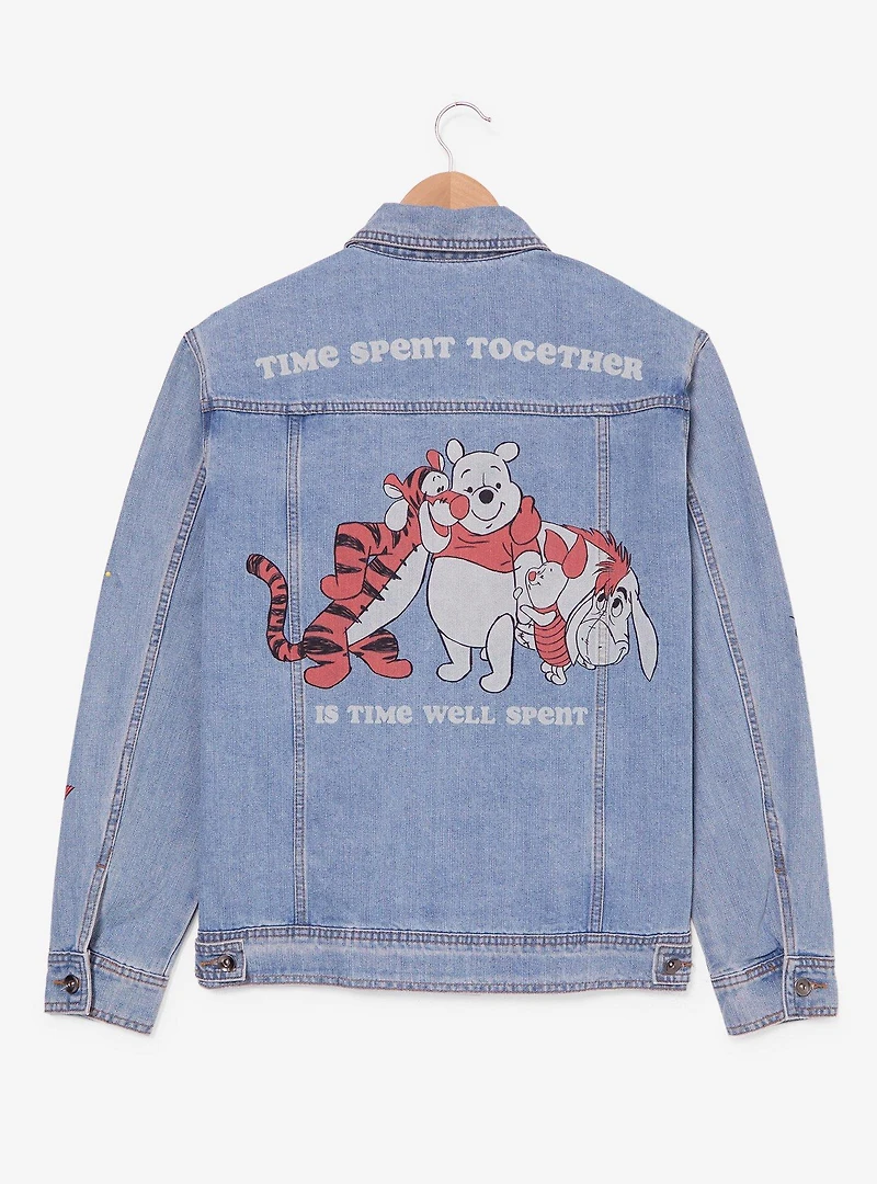 Disney Winnie the Pooh Tonal Characters Allover Print Women's Denim Jacket - BoxLunch Exclusive