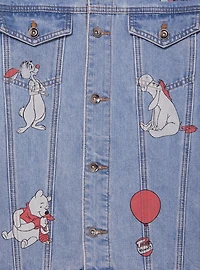 Disney Winnie the Pooh Tonal Characters Allover Print Women's Denim Jacket - BoxLunch Exclusive
