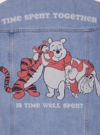 Disney Winnie the Pooh Tonal Characters Allover Print Women's Denim Jacket - BoxLunch Exclusive
