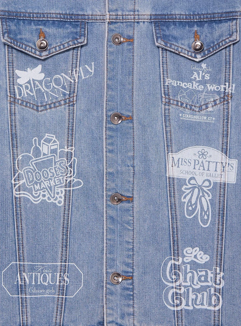 Gilmore Girls Locations Allover Print Women's Denim Jacket - BoxLunch Exclusive