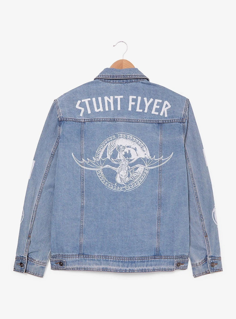 DreamWorks How to Train Your Dragon Allover Print Women's Denim Jacket - BoxLunch Exclusive