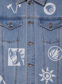 DreamWorks How to Train Your Dragon Allover Print Women's Denim Jacket - BoxLunch Exclusive