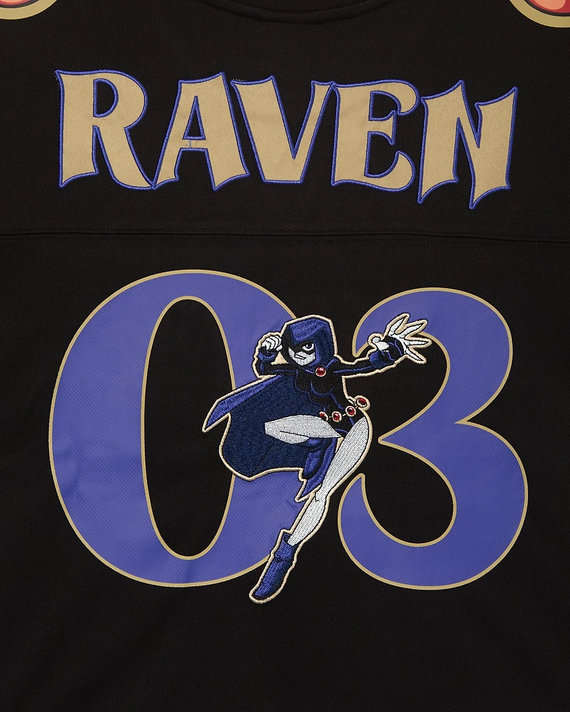 DC Comics Teen Titans Raven Women's Cropped Football Jersey - BoxLunch Exclusive