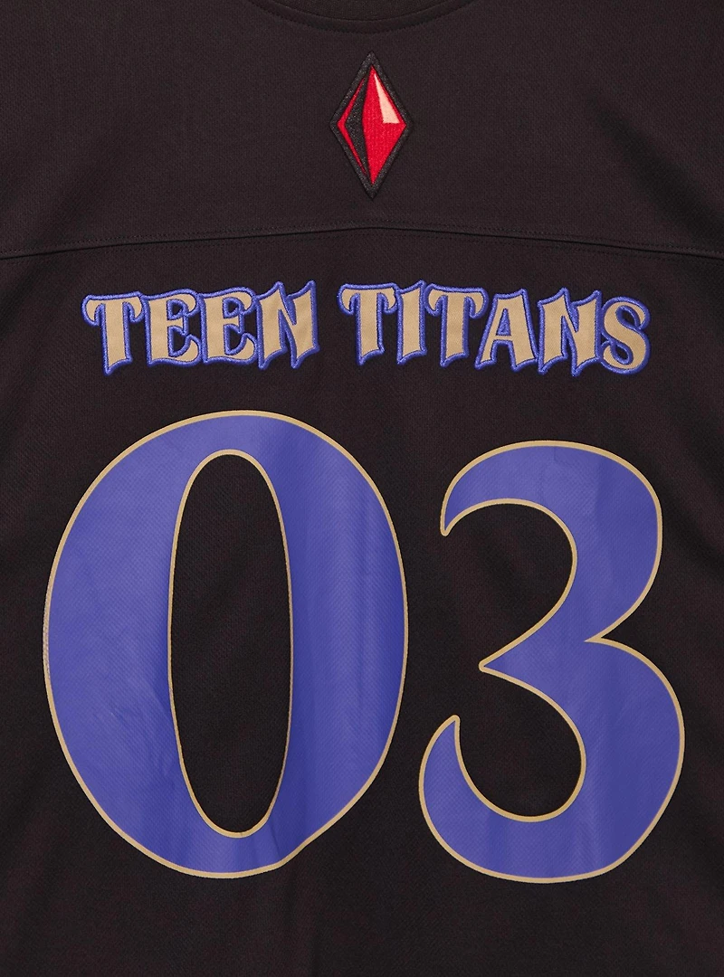 DC Comics Teen Titans Raven Women's Plus Cropped Football Jersey - BoxLunch Exclusive