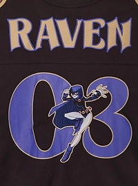 DC Comics Teen Titans Raven Women's Plus Cropped Football Jersey - BoxLunch Exclusive