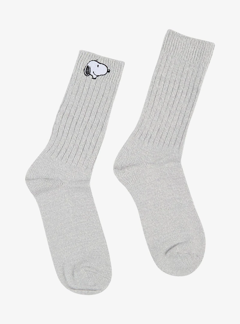 Peanuts Snoopy Embroidered Slouchy Crew Socks