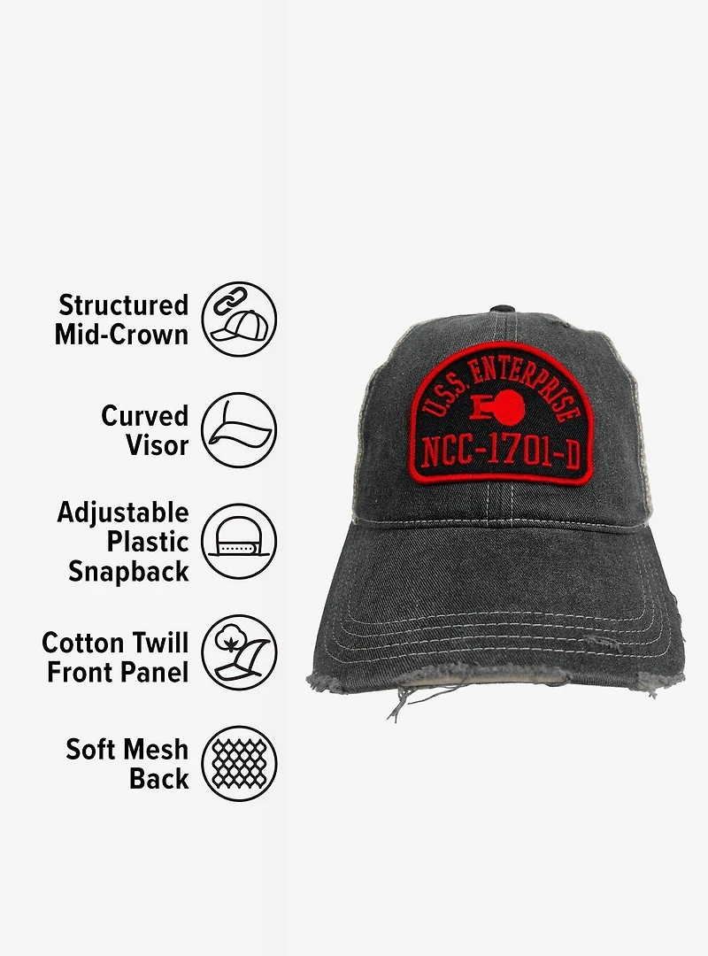 Star Trek Next Gen Enterprise Arch Vintage Trucker Cap