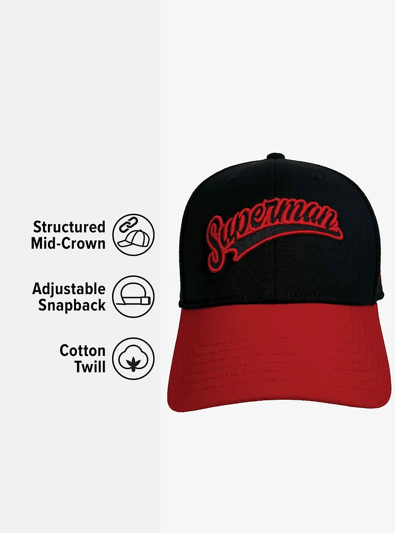DC Comics Superman Tail 6 Panel Structured Strech Fit Ball Cap