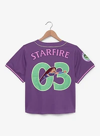 Teen Titans Starfire Women's Plus Cropped Baseball Jersey — BoxLunch Exclusive