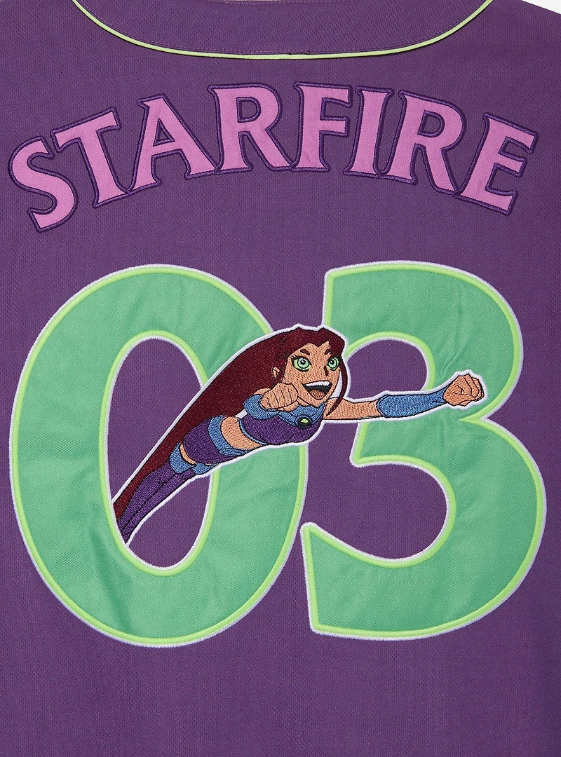 Teen Titans Starfire Women's Plus Cropped Baseball Jersey — BoxLunch Exclusive