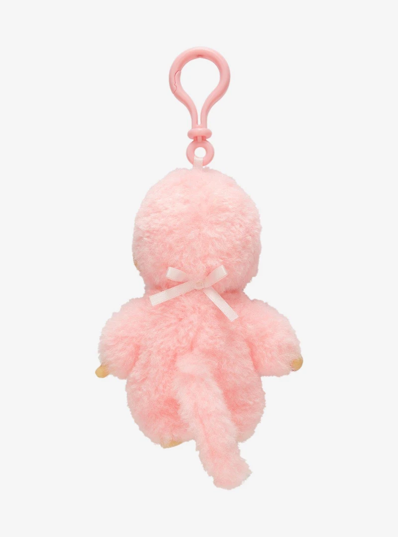 Monchhichi Pink Plush Bag Clip