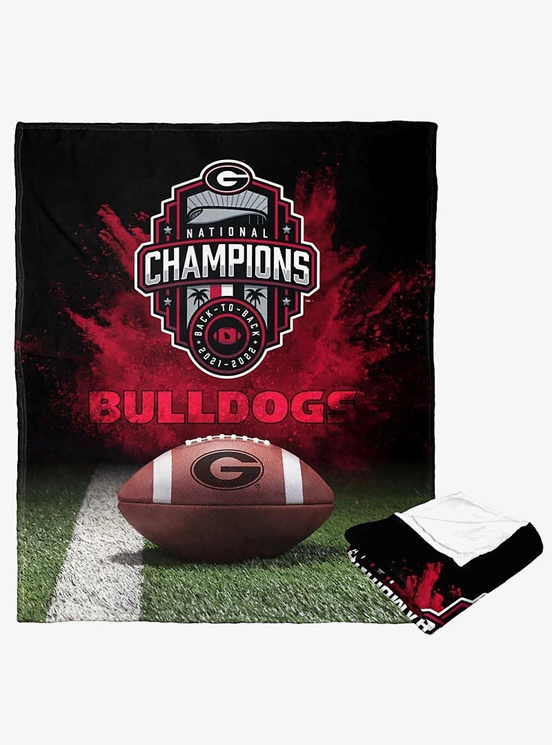 NCAA Georgia Bulldogs 2022 National Football Champions Silk Touch Throw Blanket