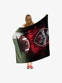 NCAA Georgia Bulldogs 2022 National Football Champions Silk Touch Throw Blanket