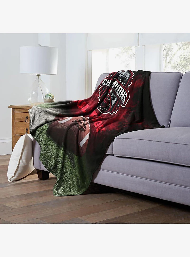 NCAA Georgia Bulldogs 2022 National Football Champions Silk Touch Throw Blanket
