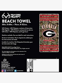 NCAA Georgia Realtree Stripes Beach Towel