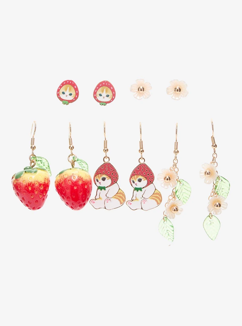 Mofusand Strawberry Cat Earring Set - BoxLunch Exclusive
